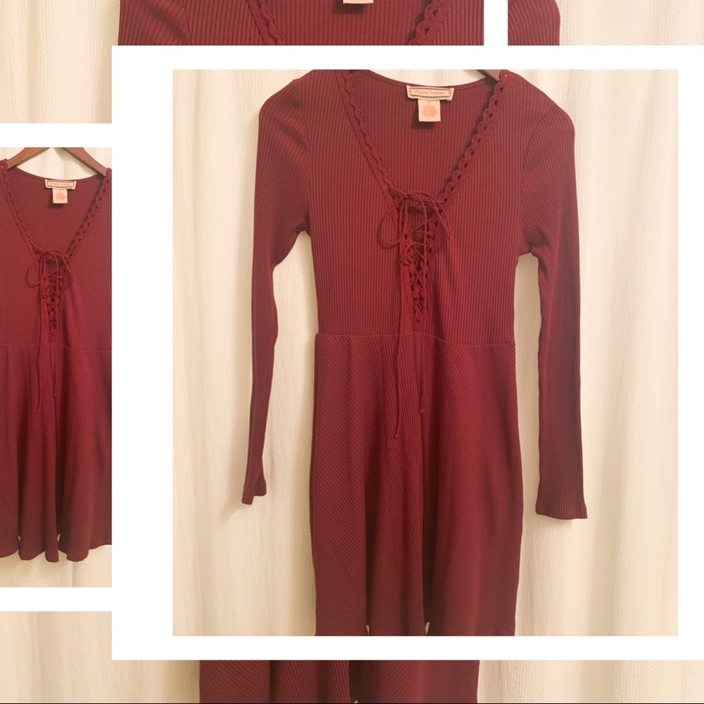 Anthropologie Flying Tomato Maroon Red Knit Dress